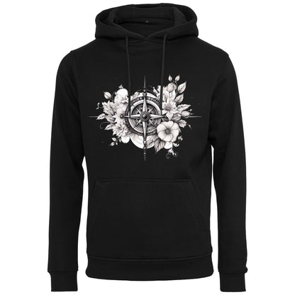 Hoodie -  Kompass Druck - verschiedene Farben zur Auswahl