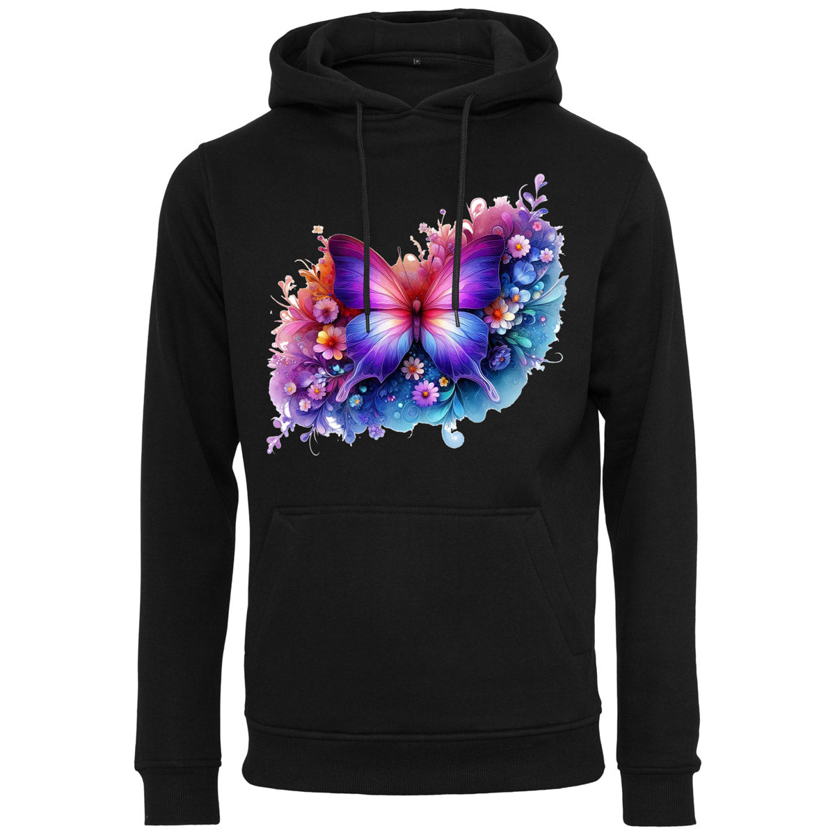 Hoodie -  Butterfly Schmetterling Bunt Druck - verschiedene Farben zur Auswahl