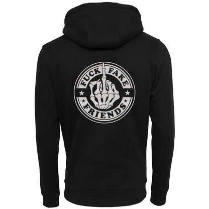 Hoodie -  Fuck Fake Friends - Druck Weiß Rainbow - verschiedene Farben zur Auswahl