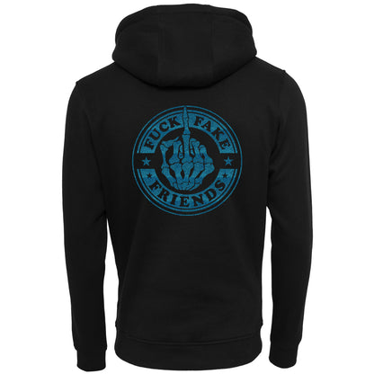 Hoodie -  Fuck Fake Friends - Druck Blau - verschiedene Farben zur Auswahl