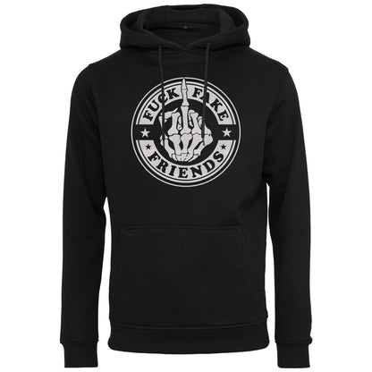Hoodie -  Fuck Fake Friends - Druck Weiß Rainbow - verschiedene Farben zur Auswahl