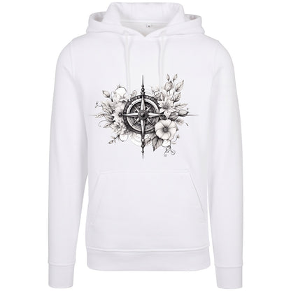 Hoodie -  Kompass Druck - verschiedene Farben zur Auswahl