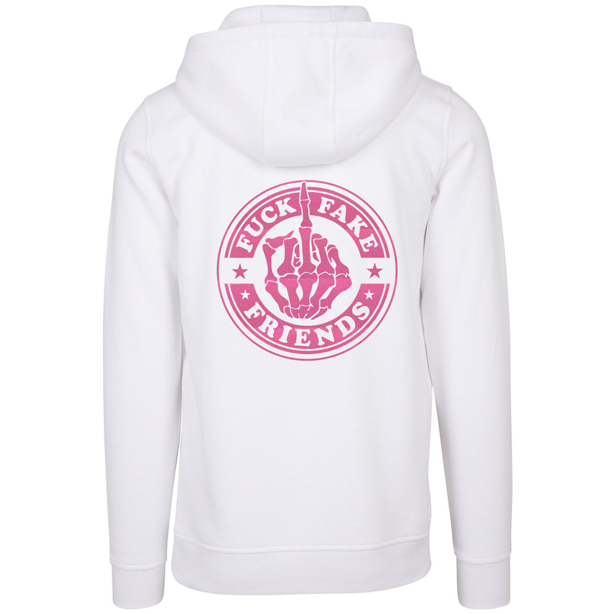 Hoodie -  Fuck Fake Friends - Druck Neon Rosa - verschiedene Farben zur Auswahl