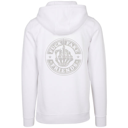Hoodie -  Fuck Fake Friends - Druck Weiß Rainbow - verschiedene Farben zur Auswahl
