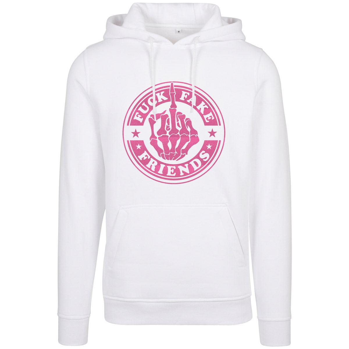 Hoodie -  Fuck Fake Friends - Druck Neon Rosa - verschiedene Farben zur Auswahl
