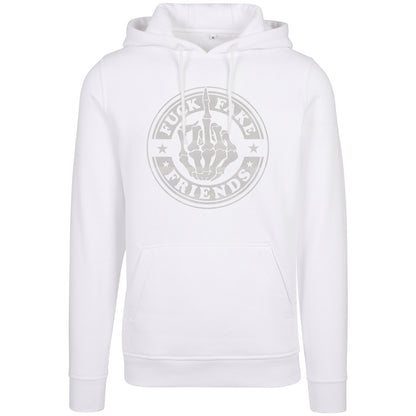 Hoodie -  Fuck Fake Friends - Druck Weiß Rainbow - verschiedene Farben zur Auswahl