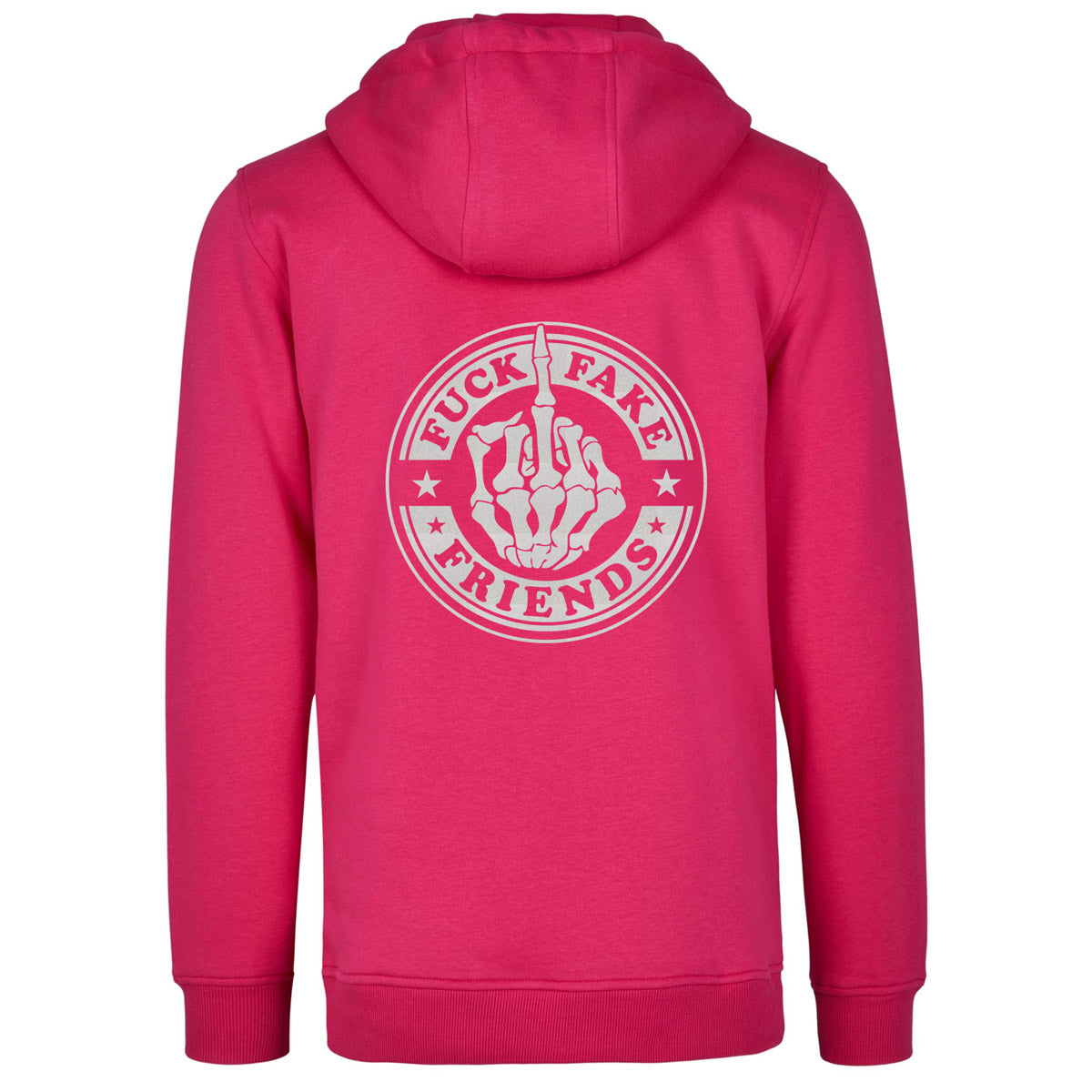 Hoodie -  Fuck Fake Friends - Druck Weiß Rainbow - verschiedene Farben zur Auswahl
