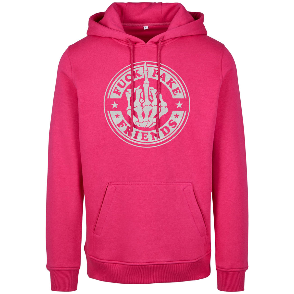 Hoodie -  Fuck Fake Friends - Druck Weiß Rainbow - verschiedene Farben zur Auswahl