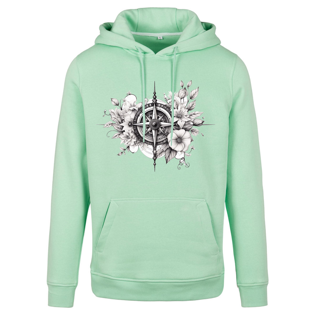 Hoodie -  Kompass Druck - verschiedene Farben zur Auswahl
