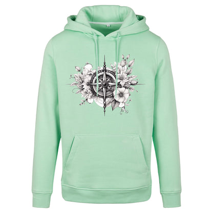 Hoodie -  Kompass Druck - verschiedene Farben zur Auswahl