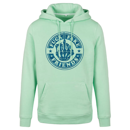 Hoodie -  Fuck Fake Friends - Druck Blau - verschiedene Farben zur Auswahl