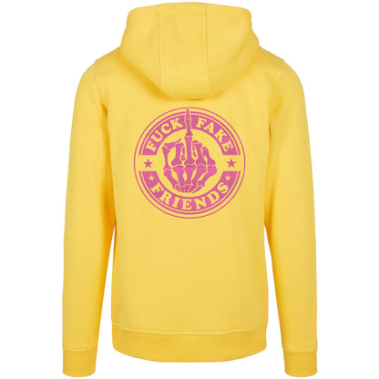 Hoodie -  Fuck Fake Friends - Druck Neon Rosa - verschiedene Farben zur Auswahl