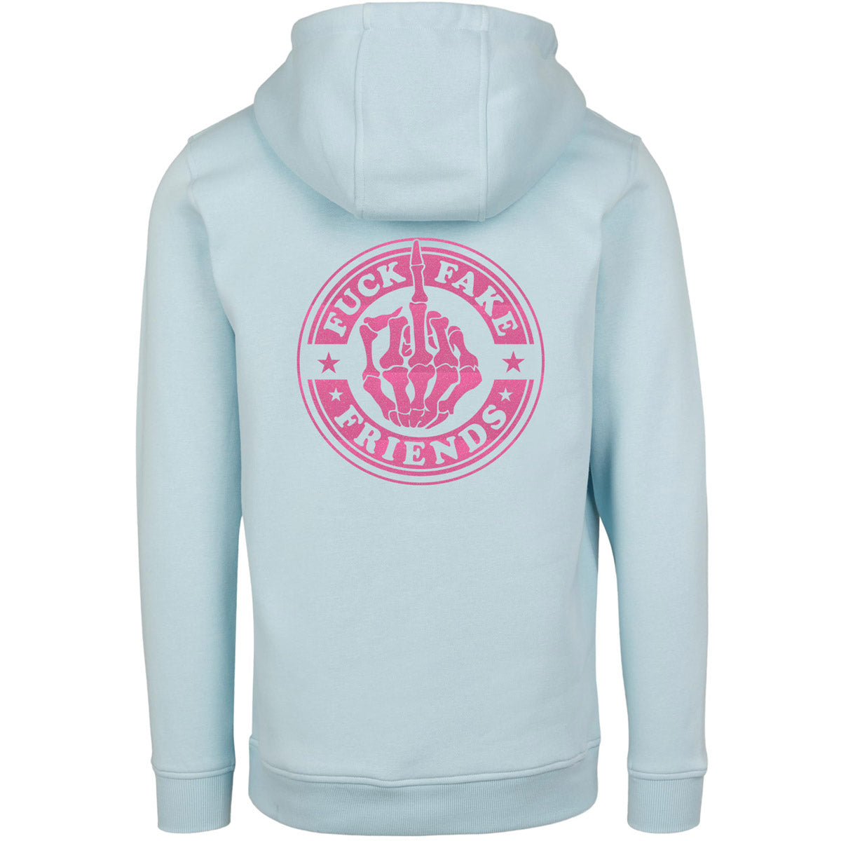 Hoodie -  Fuck Fake Friends - Druck Neon Rosa - verschiedene Farben zur Auswahl