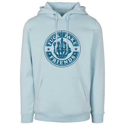 Hoodie -  Fuck Fake Friends - Druck Blau - verschiedene Farben zur Auswahl