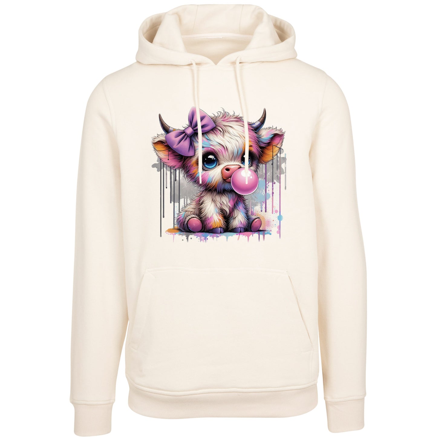 Hoodie -  Bubble Kuh Cow Druck - verschiedene Farben zur Auswahl