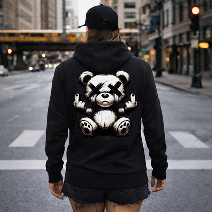 Urban Streetstyle Hoodie – Rebel Teddy Bär Motiv Hoodie Unisex