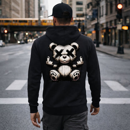 Urban Streetstyle Hoodie – Rebel Teddy Bär Motiv Hoodie Unisex