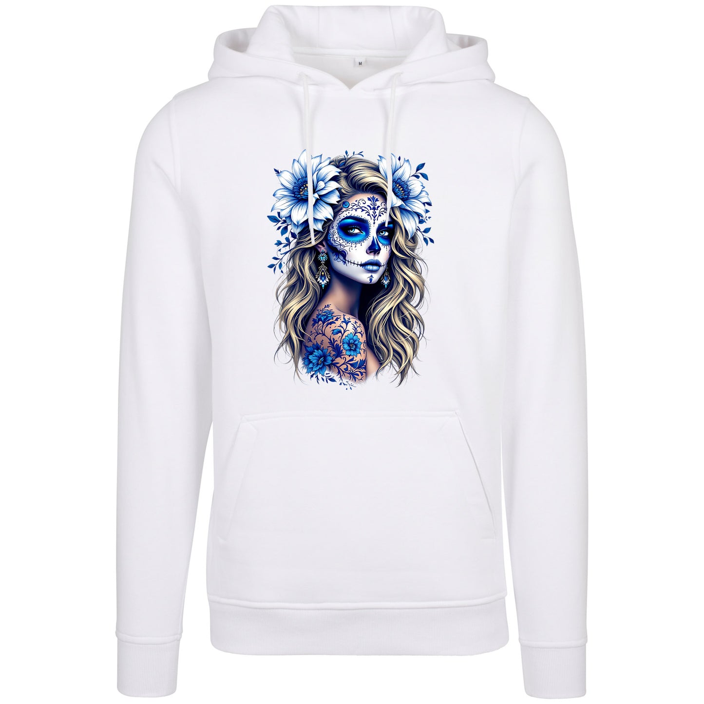 Hoodie - La Catrina Blau Flower