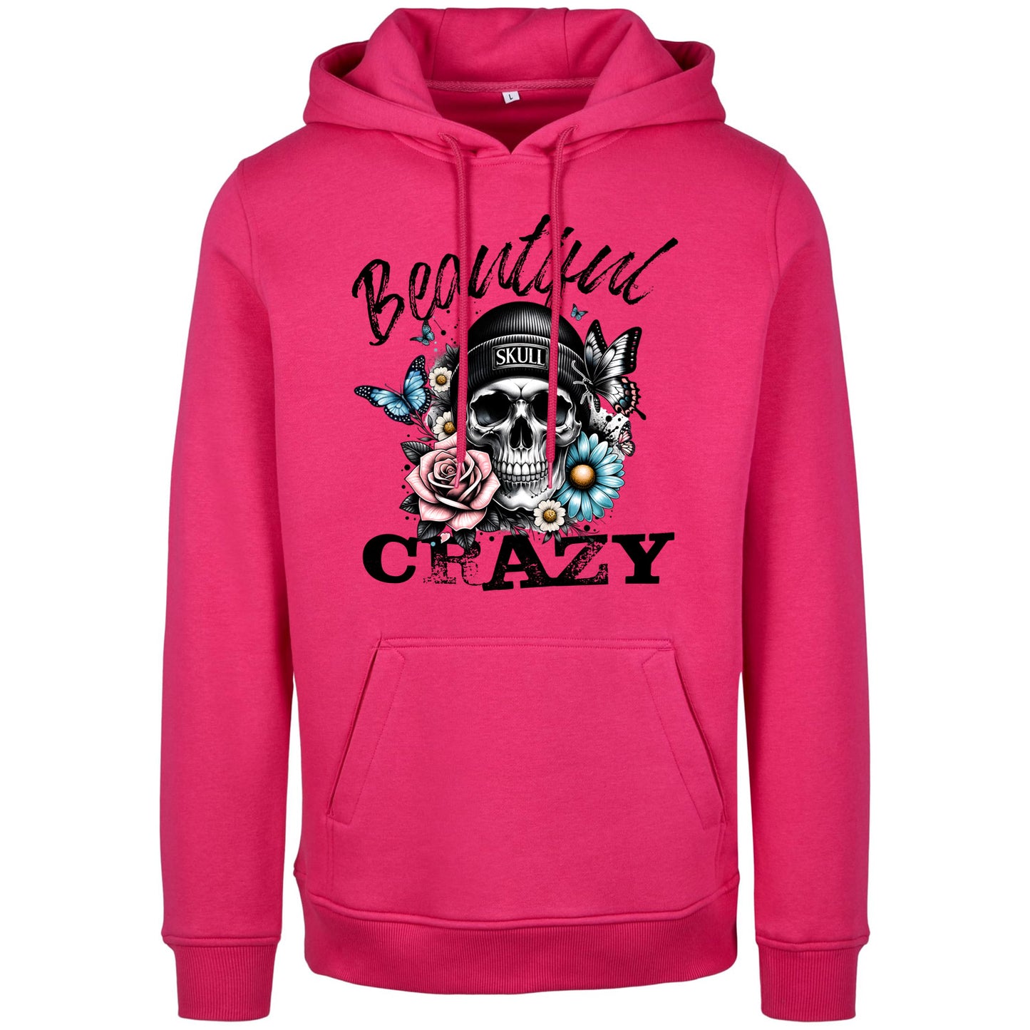 Hoodie - Beautiful Crazy Skull