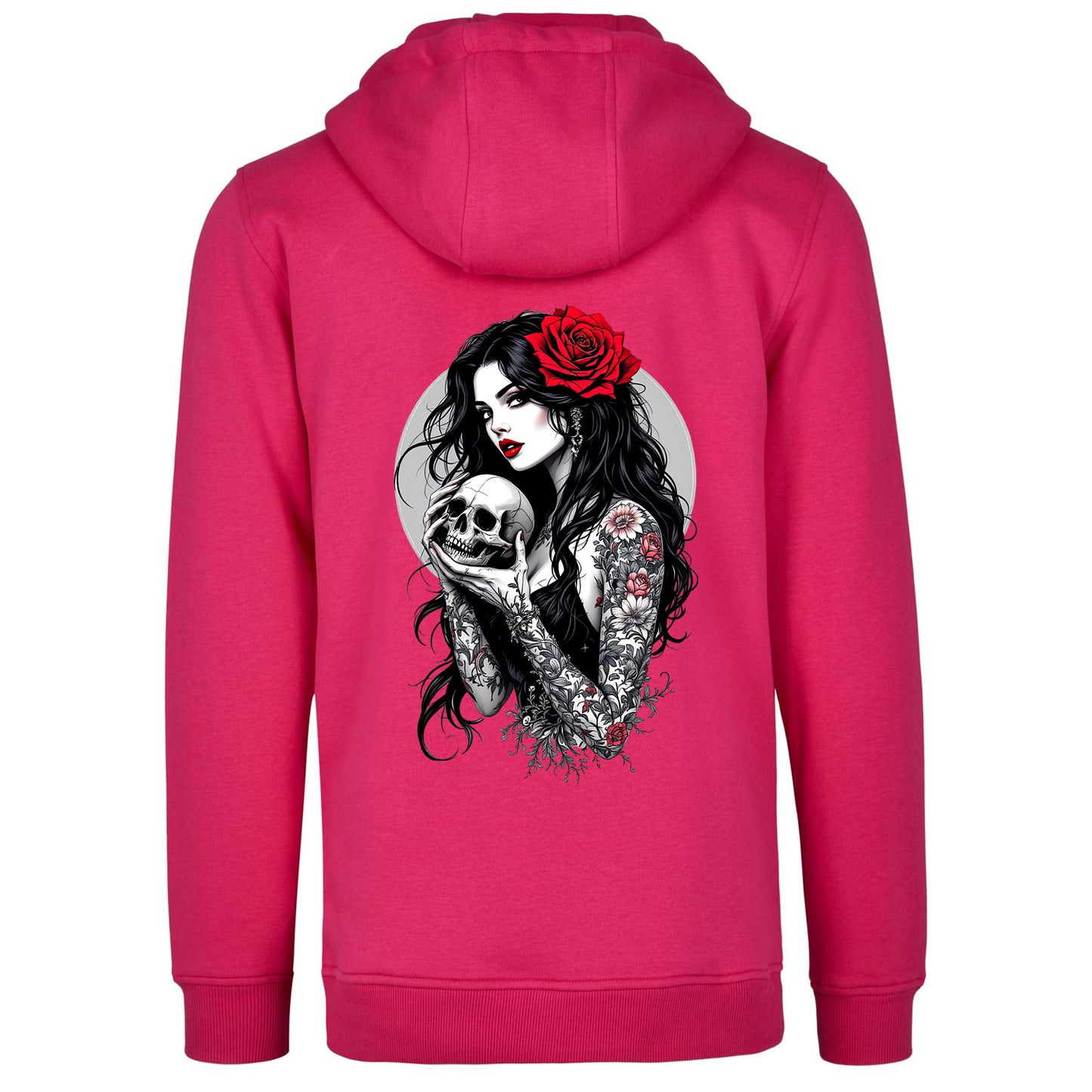 Hoodie - Gothic Girl with Skull