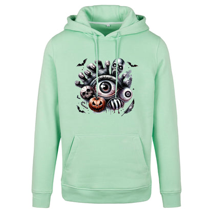 Hoodie - Halloween Auge Kürbis Hand