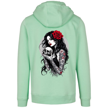 Hoodie - Gothic Girl with Skull
