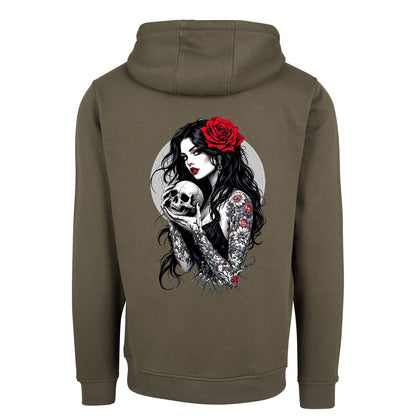 Hoodie - Gothic Girl with Skull