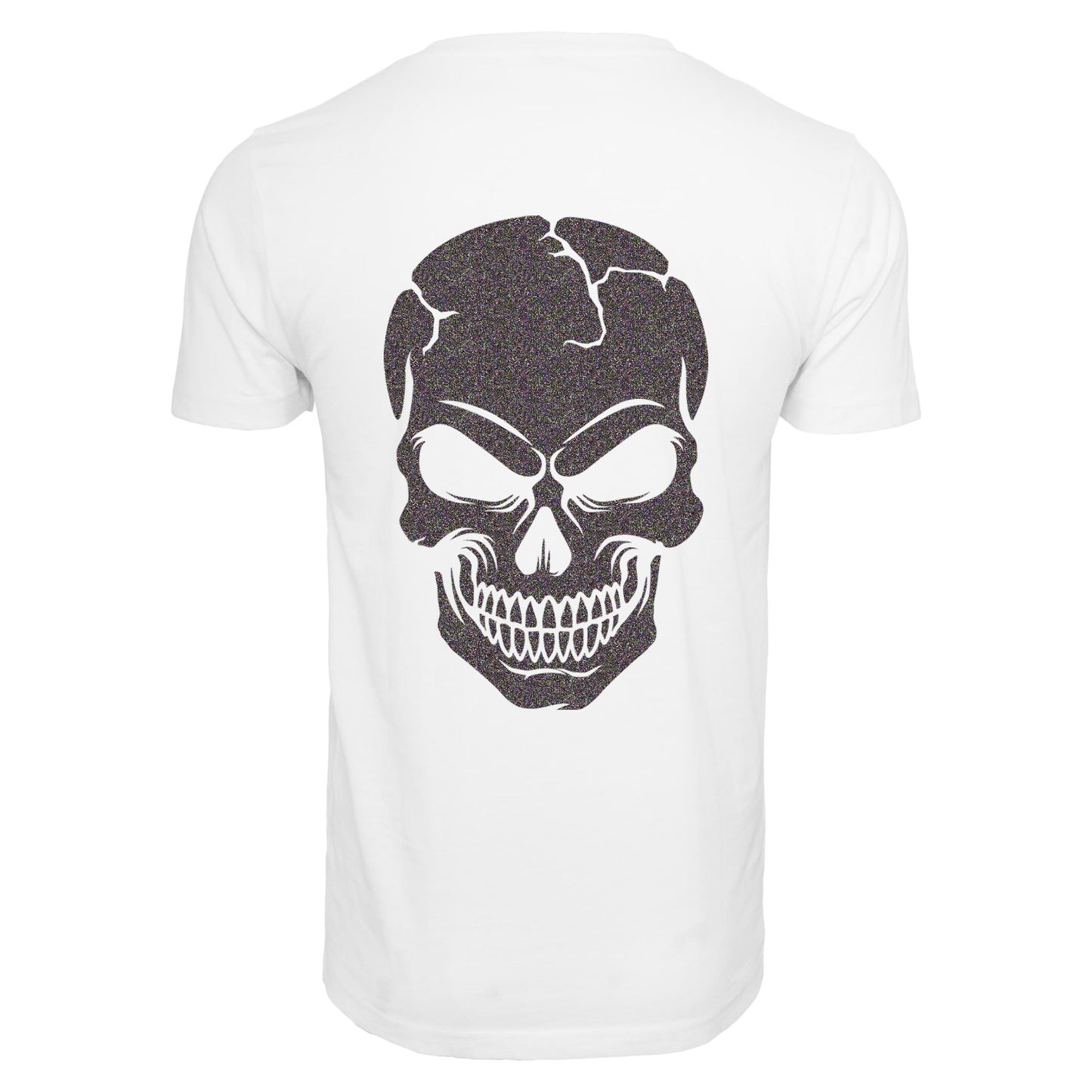 T-Shirt Shirt -  Skull Head Glitzer Multi Druck - verschiedene Farben zur Auswahl