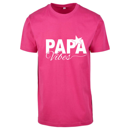 T-Shirt Shirt -Papa Vibes - Druck Weiß Matt - verschiedene Farben zur Auswahl