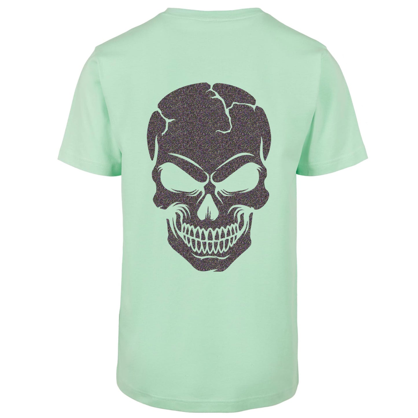 T-Shirt Shirt -  Skull Head Glitzer Multi Druck - verschiedene Farben zur Auswahl