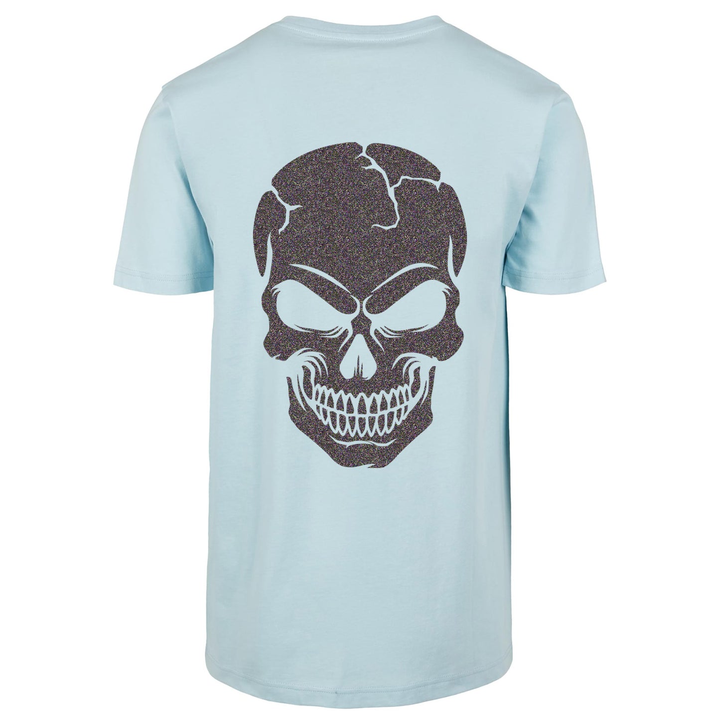 T-Shirt Shirt -  Skull Head Glitzer Multi Druck - verschiedene Farben zur Auswahl