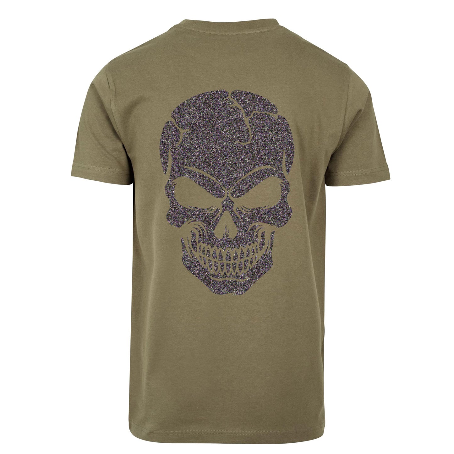 T-Shirt Shirt -  Skull Head Glitzer Multi Druck - verschiedene Farben zur Auswahl