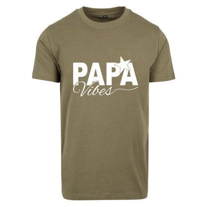 T-Shirt Shirt -Papa Vibes - Druck Weiß Matt - verschiedene Farben zur Auswahl