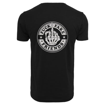 T-Shirt -  Fuck Fake Friends - Druck Weiß Rainbow -  verschiedene Farben zur Auswahl