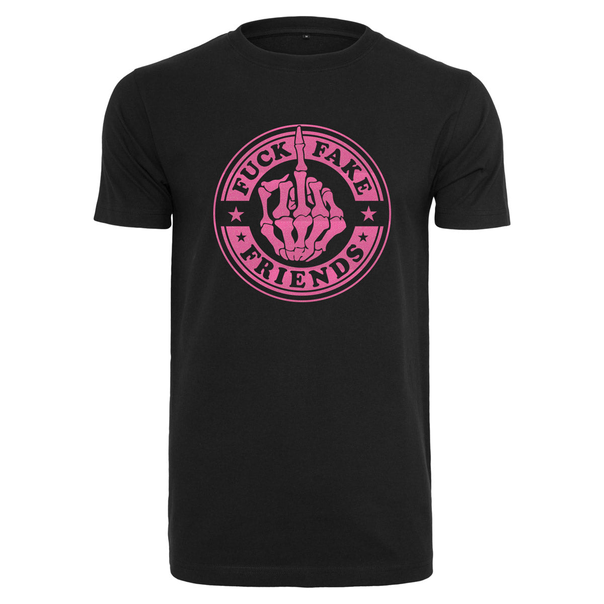 T-Shirt - Fuck Fake Friends - Druck Neon Rosa -  verschiedene Farben zur Auswahl
