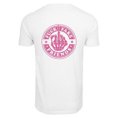T-Shirt - Fuck Fake Friends - Druck Neon Rosa -  verschiedene Farben zur Auswahl