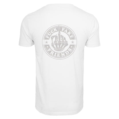 T-Shirt -  Fuck Fake Friends - Druck Weiß Rainbow -  verschiedene Farben zur Auswahl