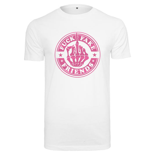 T-Shirt - Fuck Fake Friends - Druck Neon Rosa -  verschiedene Farben zur Auswahl