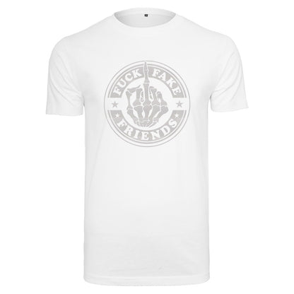 T-Shirt -  Fuck Fake Friends - Druck Weiß Rainbow -  verschiedene Farben zur Auswahl