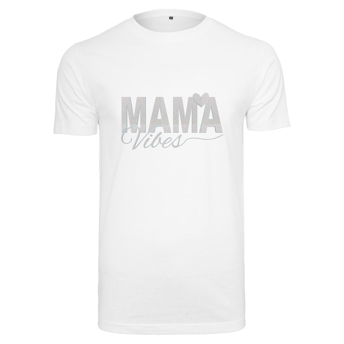T-Shirt -  Mama Vibes - Druck Weiß Rainbow -  verschiedene Farben zur Auswahl