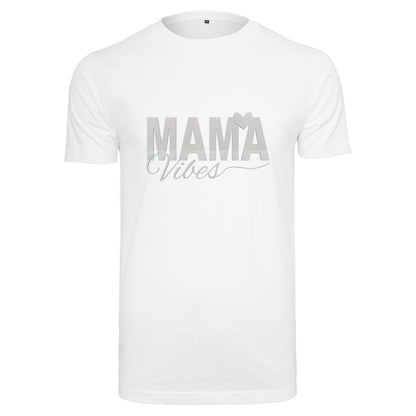 T-Shirt -  Mama Vibes - Druck Weiß Rainbow -  verschiedene Farben zur Auswahl