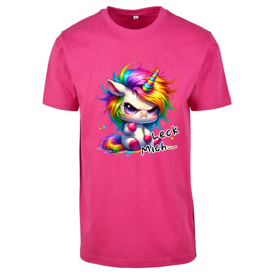 T-Shirt Shirt - Unicorn Einhorn Leck Mich ! Druck - verschiedene Farben zur Auswahl
