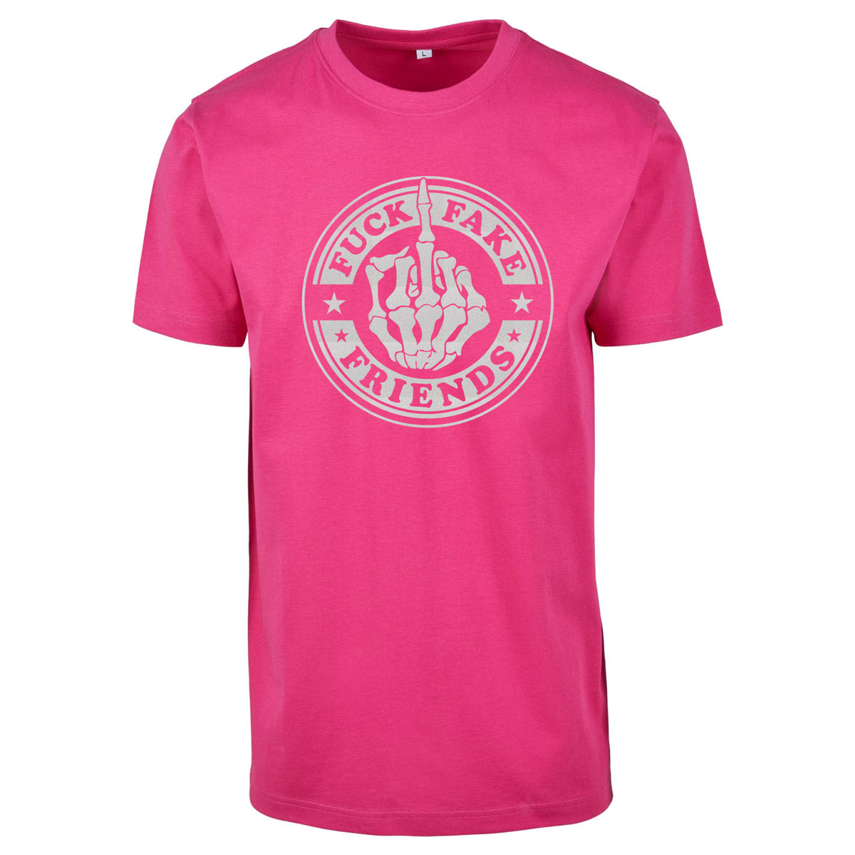 T-Shirt -  Fuck Fake Friends - Druck Weiß Rainbow -  verschiedene Farben zur Auswahl
