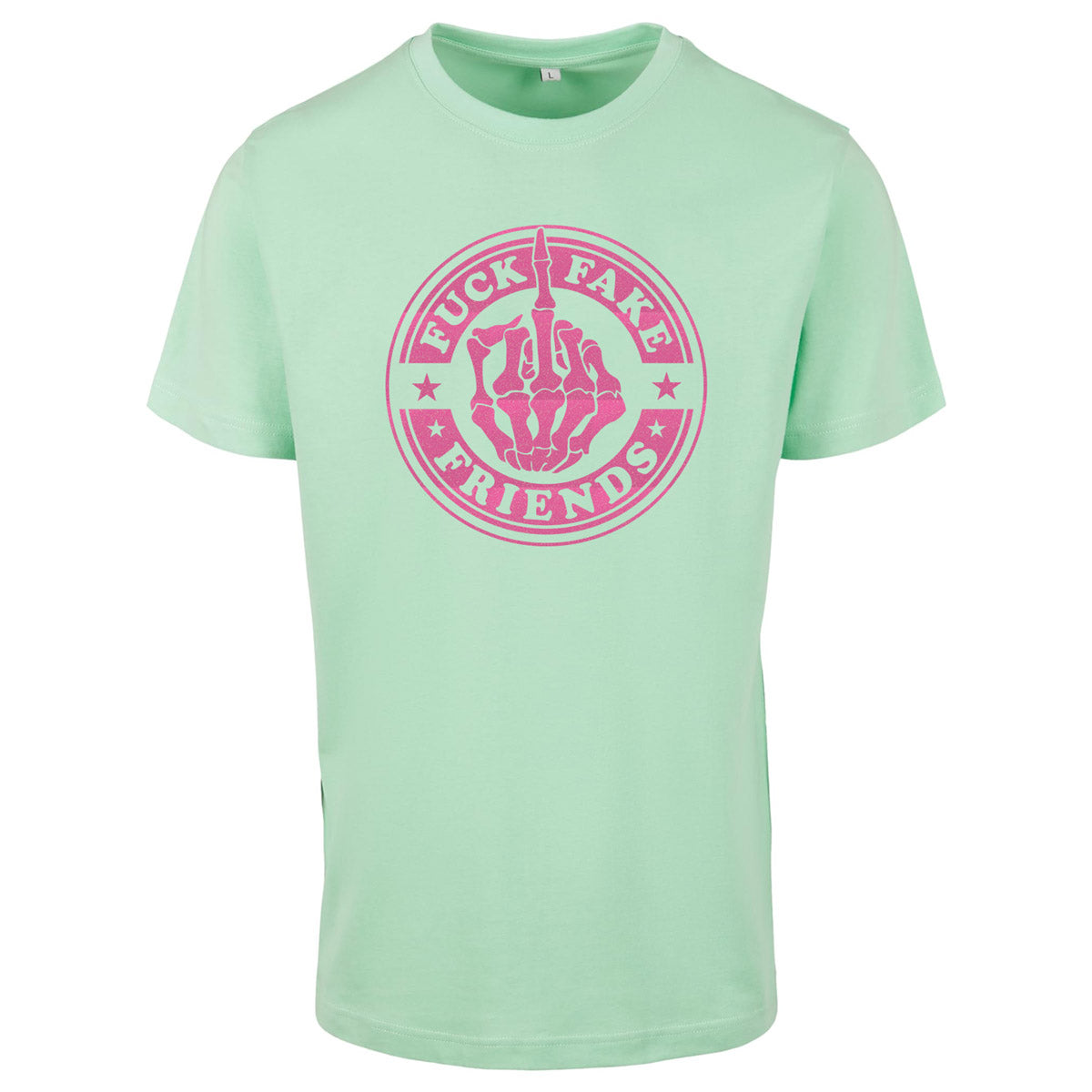 T-Shirt - Fuck Fake Friends - Druck Neon Rosa -  verschiedene Farben zur Auswahl