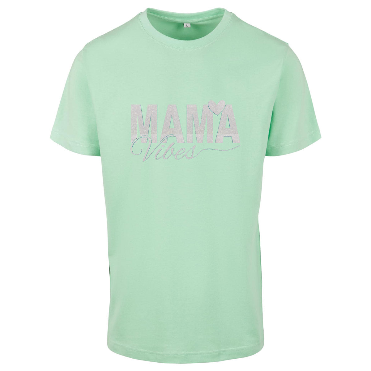 T-Shirt -  Mama Vibes - Druck Weiß Rainbow -  verschiedene Farben zur Auswahl
