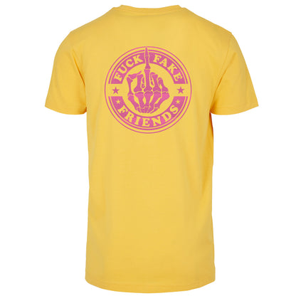 T-Shirt - Fuck Fake Friends - Druck Neon Rosa -  verschiedene Farben zur Auswahl
