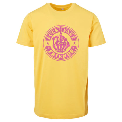 T-Shirt - Fuck Fake Friends - Druck Neon Rosa -  verschiedene Farben zur Auswahl