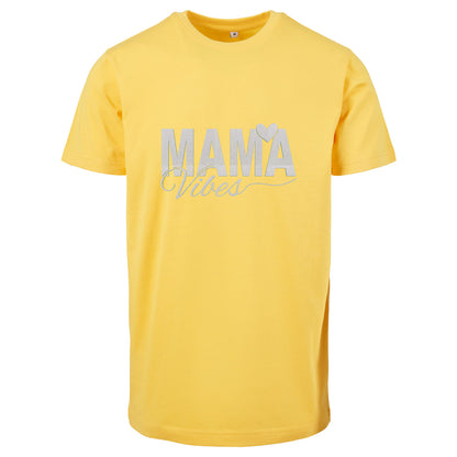 T-Shirt -  Mama Vibes - Druck Weiß Rainbow -  verschiedene Farben zur Auswahl
