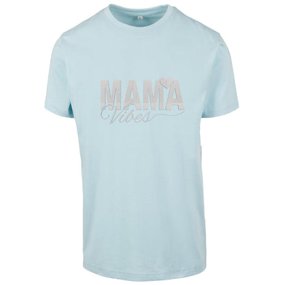 T-Shirt -  Mama Vibes - Druck Weiß Rainbow -  verschiedene Farben zur Auswahl