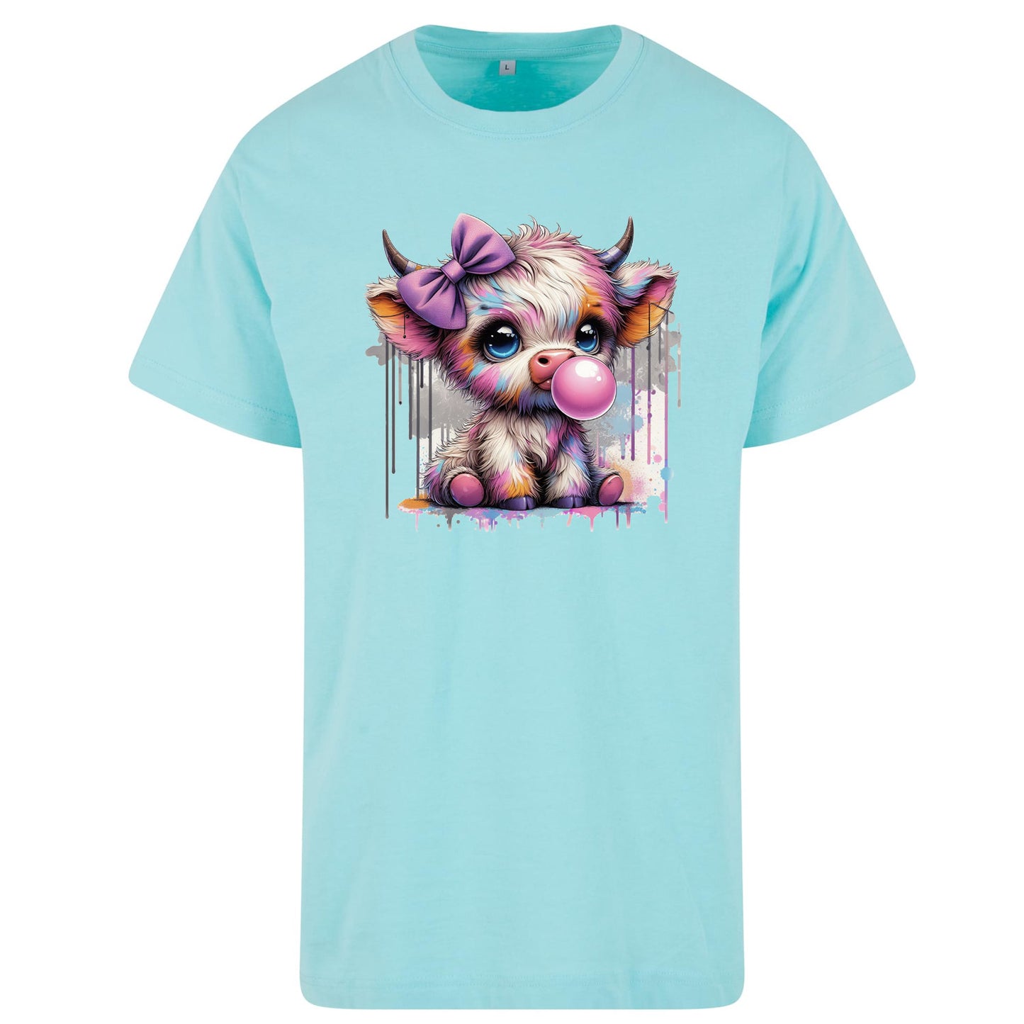 T-Shirt Shirt -   Bubble Kuh Cow Druck - verschiedene Farben zur Auswahl